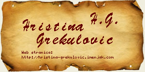 Hristina Grekulović vizit kartica